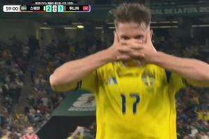 瑞典3-1领先突尼斯!伊萨克前场抢断 约克雷斯攻入个人世界杯首球